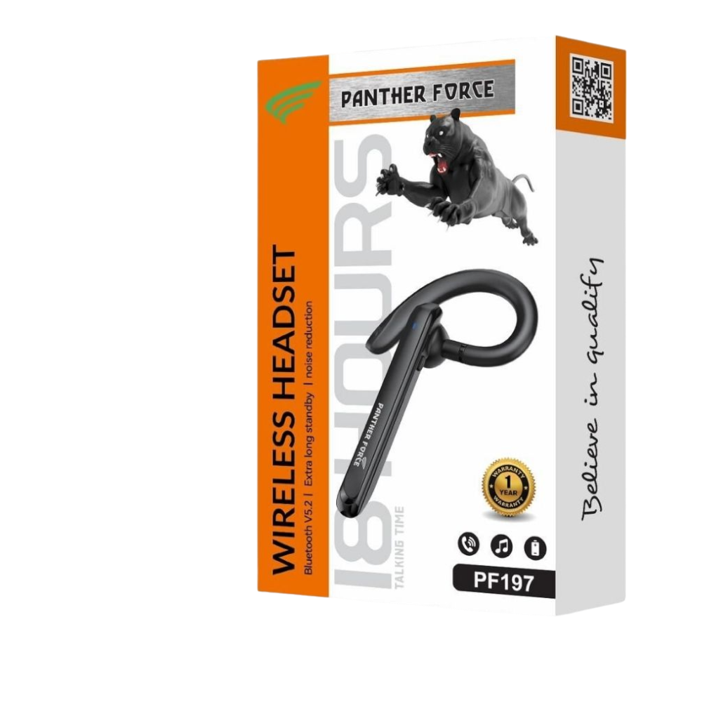 PANTHER FORCE Earpiece 18Hrs Talk Time - PF197 | Wireless Bluetooth Earpiece with Long Battery Life | Clear Audio, Comfortable Fit, & Hands-Free Calling | Perfect for Work, Travel, & Everyday Use PANTHER FORCE Earpiece 18Hrs Talk Time - PF197 | Wireless Bluetooth Earpiece with Long Battery Life | Clear Audio, Comfortable Fit, & Hands-Free Calling | Perfect for Work, Travel, & Everyday Use